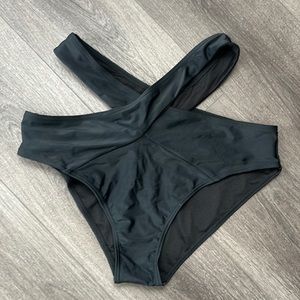 2/$10 NWOT black bikini swimsuit swim bottoms strappy L